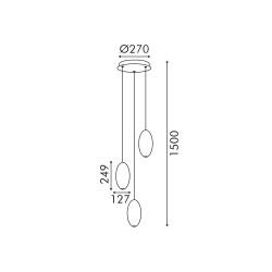 LED Пендел ELLITON 12W 8400lm 2700K Ø270 черен мат BD384D3PBK