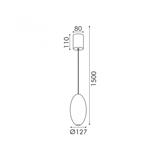 LED Пендел ELLITON 4W 280lm 2700K Ø127 черен мат BD384PBK