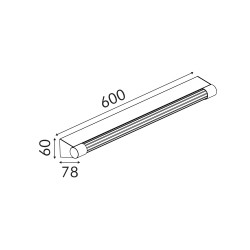 Лампа за баня IMPERIAL 12W 406lm 3000K черен L-600mm IP44