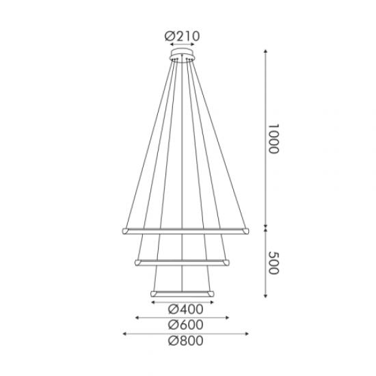 LED пендел HARMONY 60W 4800lm CCT 3000-4000-6000K злато