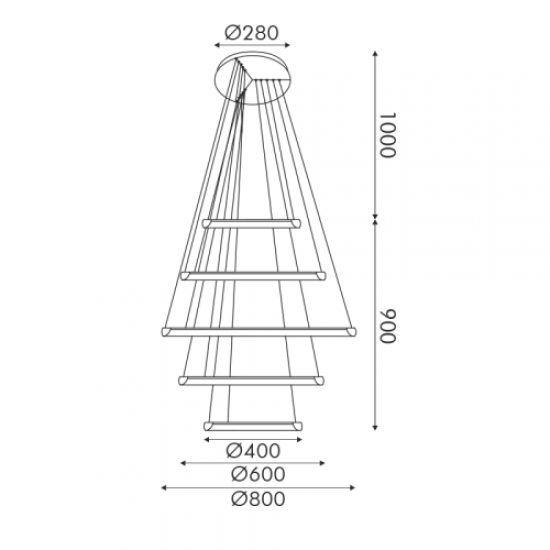 LED пендел HARMONY 80W 6400lm CCT 3000-4000-6000K злато