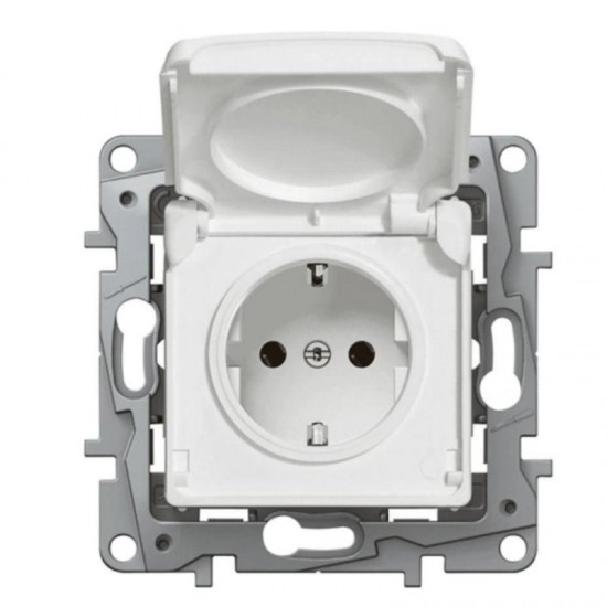 Контакт с капак шуко IP44 Бял 764531 NILOE LEGRAND