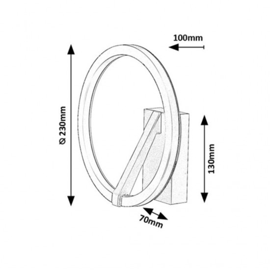 LED Аплик RENARA 8W 3000K 500lm черно/златно 71350 RABALUX
