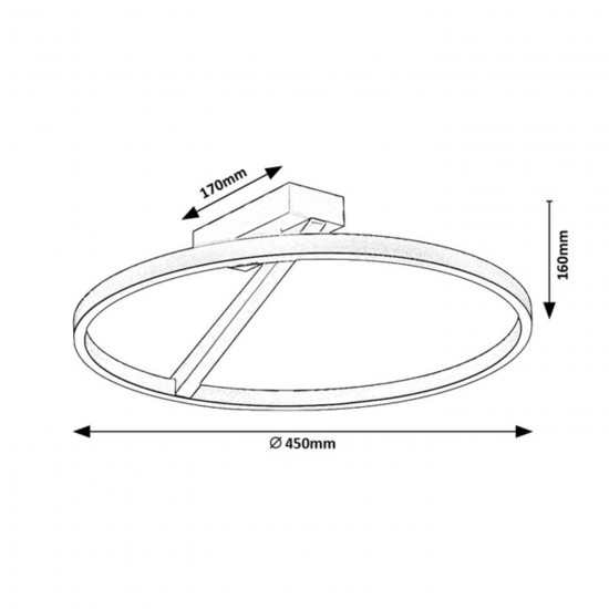 LED Плафон RENARA 24W 3000K 1150lm черно/златно 71351 RABALUX