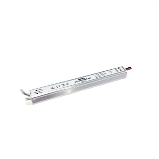 Захранване за LED лента 2A 24W 12V DC IP20 метал slim L24CV12