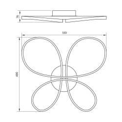 LED Плафон BUTTERFLY 37W 1184lm  CCT 3000-4000-6000K черен