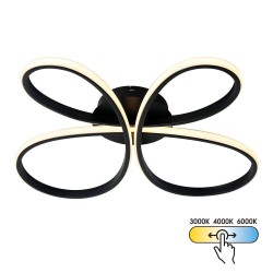 LED Плафон BUTTERFLY 37W 1184lm  CCT 3000-4000-6000K черен