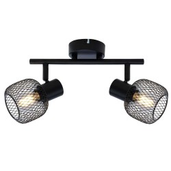 Спот ELINOR ∙ SP959-2L ∙ 2xE14 ∙ метал+PVC ∙ мрежа ∙ черен L-390mm