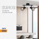 Спот ELINOR ∙ SP959-2L ∙ 2xE14 ∙ метал+PVC ∙ мрежа ∙ черен L-390mm
