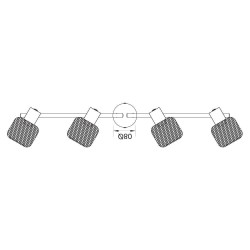 Спот ELINOR ∙ SP960-4L ∙ 4xE14 ∙ метал+PVC ∙ мрежа ∙ черен L-820mm