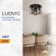 Плафон LUDVIG ∙ CL973-3R ∙ 3хЕ27 ∙ метал+стъкло ∙ черен Ø320