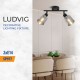 Спот LUDVIG ∙ SP977-2L ∙ 2xE14 ∙ метал+стъкло ∙ черен L-250mm