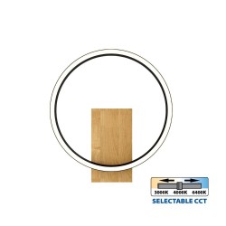 LED аплик MATTEO ∙ 12W ∙ черно+дърво ∙ CCT ∙ 3000-4000-6400K