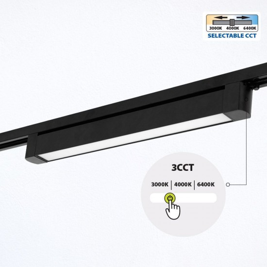 Линейно LED тяло за релсов монтаж DRAX LED ∙ 30W ∙ черен ∙ CCT-switch ∙ 3000K-4000K-6400K