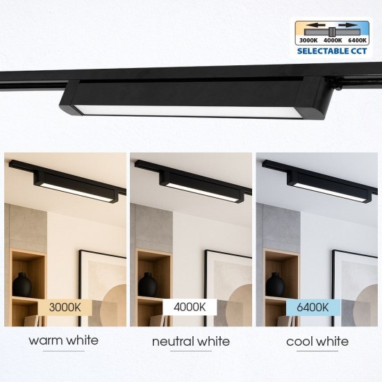 Линейно LED тяло за релсов монтаж DRAX LED ∙ 30W ∙ черен ∙ CCT-switch ∙ 3000K-4000K-6400K
