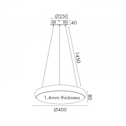 LED пендел KALLISTA 32W 2560lm CCT 3000-4000-6000K бял мат