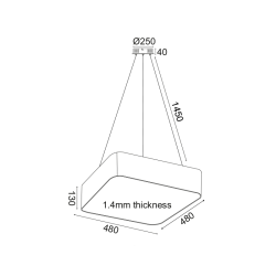 LED пендел SOLO 40W 4000lm CCT 3000-4000-6000K бял мат
