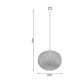 Висящо осветително тяло SYMI HX477P 1xE27 Ø560 L-1900mm