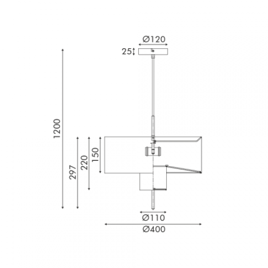 Висящо осветително тяло ANAFI MP24032305915 2xE27 Ø400