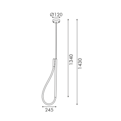 LED пендел MALPO V43175PBK 12W 3000K 536lm L-1430mm