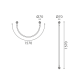 LED аплик MALPO V43177WBK 16W 3000K 980lm L-1570mm