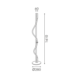 LED лампион MALPO V43178FBK 20W 3000K 690lm L-1610mm