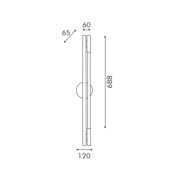 LED аплик MALPO V43181WBK 9W 3000K 320lm L-688mm
