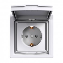Контакт с капак шуко IP44 Бял Schneider Asfora EPH3100321