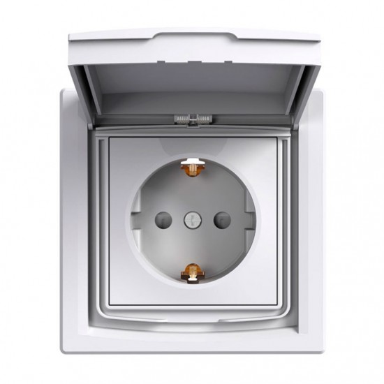 Контакт с капак шуко IP44 Бял Schneider Asfora EPH3100321