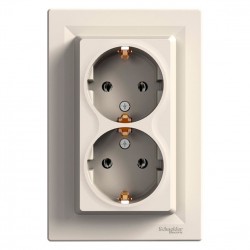 Контакт двоен шуко крем Schneider Asfora EPH9900123