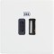 Розетка  2xUSB за зареждане тип А+С за 15W бял гланц RW4287C2 CLASSIA BTICINO