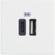 Розетка  2xUSB за зареждане тип А+С за 15W бял гланц RW4287C2 CLASSIA BTICINO