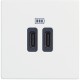 Розетка  2xUSB за зареждане тип С за 15W бял гланц RW4286C2 CLASSIA BTICINO
