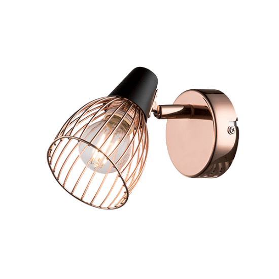 Стенен аплик AMBIX 1xE14 черен/мед