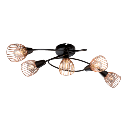 Плафониера AMBIX 5xE14 черен/мед L-630mm