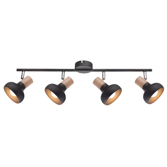 Спот за таван ADDY 4xE14 черен L-700mm