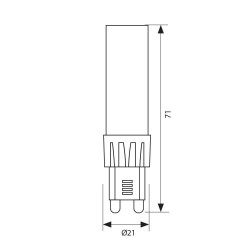 LED КРУШКА G9 7W 3000K 800lm  220V