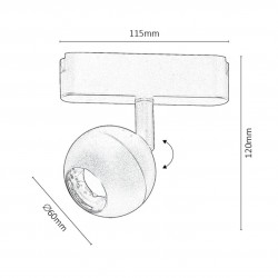 Линейно LED тяло за релсов монтаж SPOT07W 70108 ∙ 5W ∙3000K 400lm Ф60mm 
