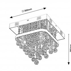 LED Кристална плафониера PALLAS 2238 23W+4xE14 1470lm 4000K