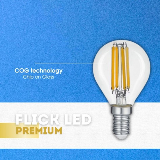 LED КРУШКА Е14 7W 4000K 960lm P45 малък балон filament