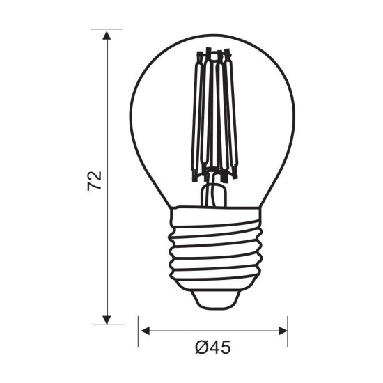 LED КРУШКА Е27 7W 4000K 960lm P45 filament