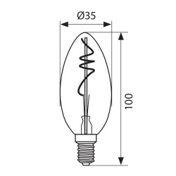LED КРУШКА Е14 2W 1800K 50lm B35 SMOKE  filament