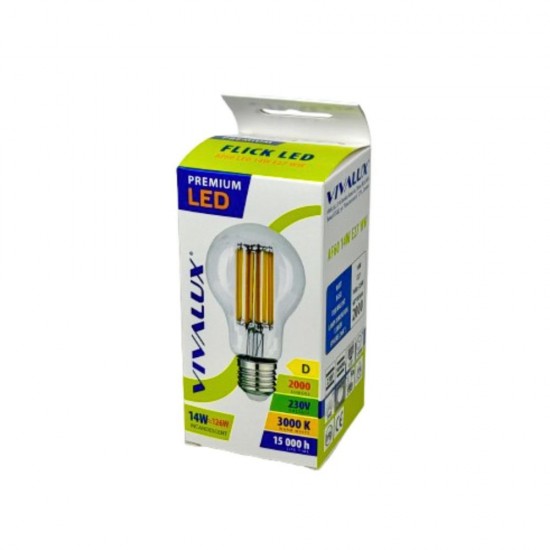 LED КРУШКА Е27 14W 3000K 2000lm A60 filament
