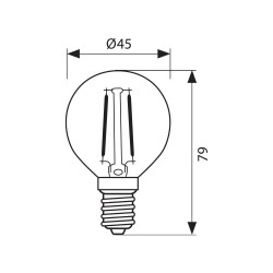 LED КРУШКА Е14 4W 3000K 470lm P45 малък балон filament