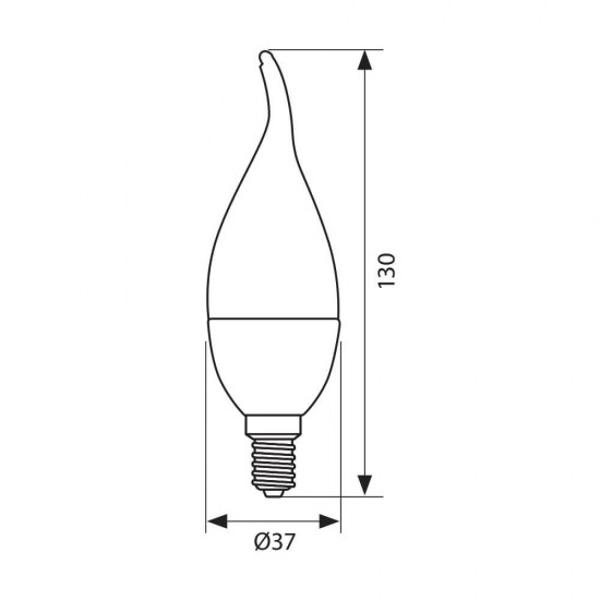 LED КРУШКА Е14 6W 4000K 480lm пламък