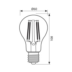 LED КРУШКА Е27 4W 2700K 400lm A60 VINTAGE filament