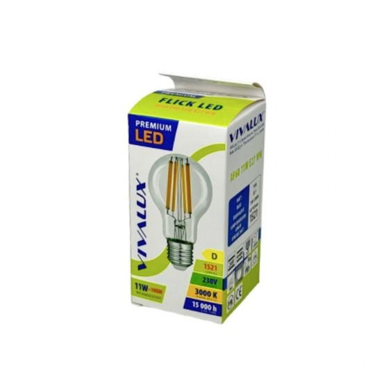 LED КРУШКА Е27 11W 3000K 1521lm A60 filament