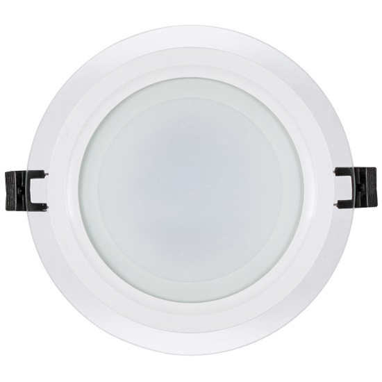 LED стъклен панел за вграждане 12W 4200K кръг IP44