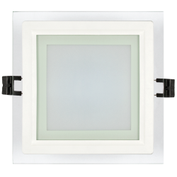 LED стъклен панел за вграждане 12W 4200K квадрат IP44
