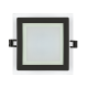 LED стъклен панел за вграждане 12W 4200K квадрат IP44, черен ринг